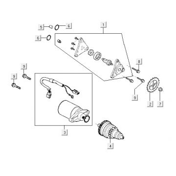 Startmotor - Bendix Kymco VP50 4-takt ACtecho silver