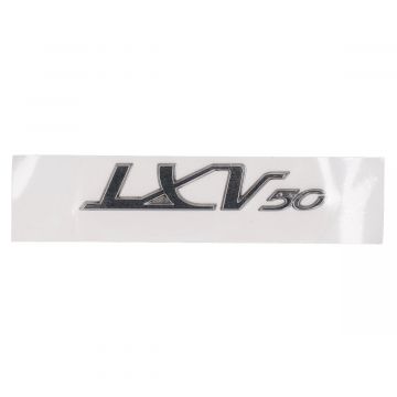 Sticker Piaggio woord [lxv50] chroom links/rechts achter Piaggio origineel 656225