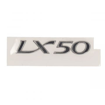 Sticker/logo motorscherm Vespa (LX 50) chroom 8.5cm lengte 656221 origineel