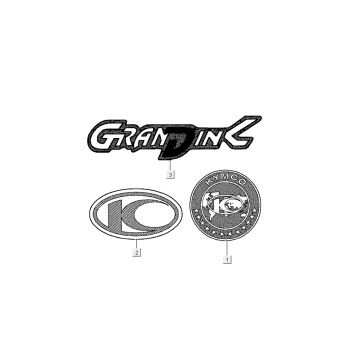 Emblemen - Stickers - Logo Kymco Grand Dink 2-takt antraciet