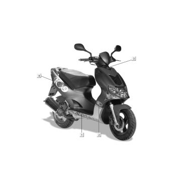 Emblemen - Stickers - Logo Kymco Super9 50 2-takt AC oud model sportblauw
