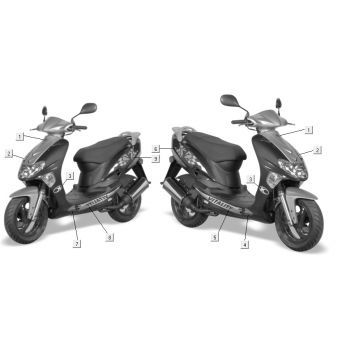 Emblemen - Stickers - Logo 1 Kymco Vitality 50 2-takt AC rood