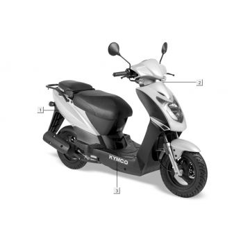 Emblemen - Stickers - Logo 2 Kymco Agility 10' 4-takt Sporty blauw
