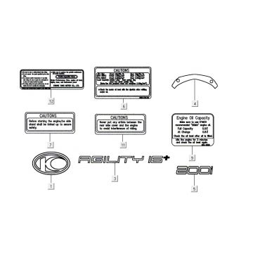 Emblemen - Stickers - Logo Kymco Agility 16+ 200i Mat Metallic Silver