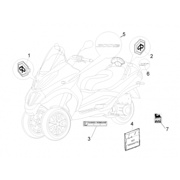 Emblemen - Stickers - Logo Piaggio MP3 300 LT Sport 2009-2014 sterwit 595