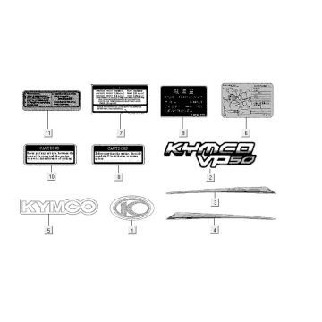 Emblemen - Stickers - Logo Kymco VP50 4-takt ACdiamond white