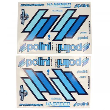 Stickervel logo Piaggio Zip team 48x34cm blauw Polini 225.030