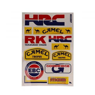Stickerset (Honda Racing) rood/zwart universeel 6-delig Falko 982041 friso is andere set als op foto pepe