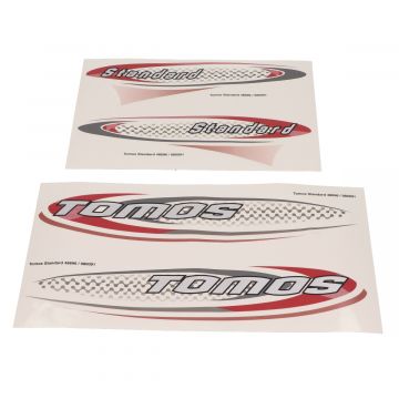 Stickerset Tomos standard rood zwart zilver falko 080091