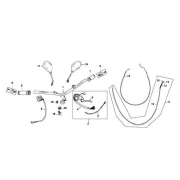 Stuur- Spiegels - Kabels - Handvatten Peugeot V-Clic 50 4-takt AC