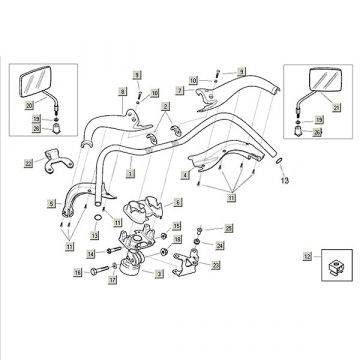 Stuur - Spiegels Aprilia Habana 2-takt (Morini motor) 1999-2004