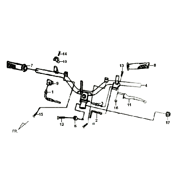 Stuurbocht Remgrepen Kpl Lr Sym Orbit II (WH8018P) white