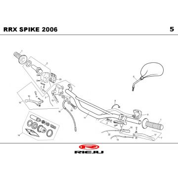 Stuur - Onderdelen stuur - Spiegels Rieju Spike-x oranje 2008 2-takt