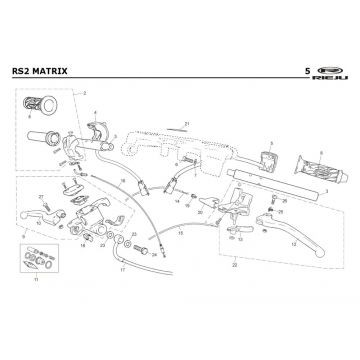 Stuur - Onderdelen stuur Rieju Rs2 geel 2005 2-takt