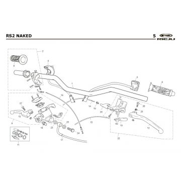 Stuur - Onderdelen stuur Rieju Rs2 Naked rood 2009 2-takt