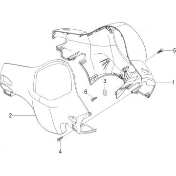Stuurkappen Vespa LX 50 4-takt 2V AC 25km/u matzwart 79/A