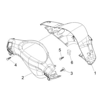 Stuurkappen Piaggio Fly 50 4-takt AC zilver 738