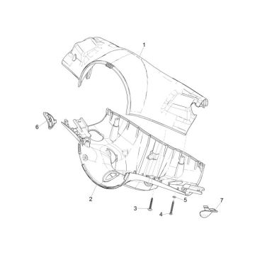 Stuurkappen Vespa Primavera 50 4-takt 2V wit fusion 544