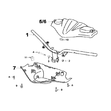 Stuurkappen Peugeot Speedfight 2 50 2-takt AC Zwart