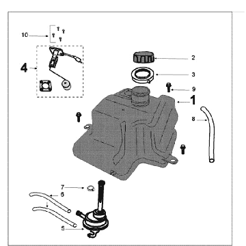 Benzinetank - Benzinepomp Peugeot Kisbee RS Wit