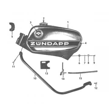 Benzinetank - Benzinekraan Zundapp C50 Sport 517-21L0