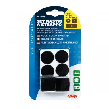 Tape + klittenband rond / hoek set 12stuks Lampa