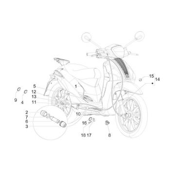 Kilometertellerkabel - Achterremkabel Piaggio Liberty 50 2-takt AC