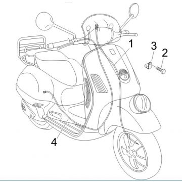 Kilometertellerkabel Vespa GTV 250 IE 4V
