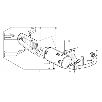 Uitlaat Piaggio Typhoon 50 2-takt Euro 3 2011