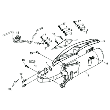 Uitlaat Sym Jet 4 (R086) red