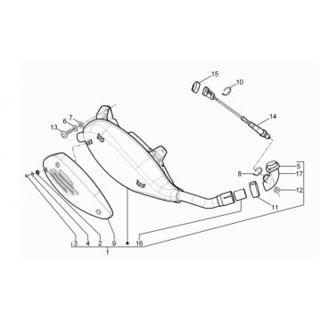 Uitlaat Vespa GTV 250 IE 4V