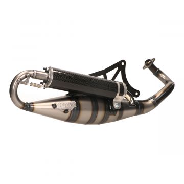 Uitlaat Piaggio 50cc 2-takt Yasuni-R carbon oud type Zip ←2000/Zip RST/Zip SP/ET2/Typhoon/Sfera/NTT/NRG/Free/Storm/Easy Moving/Runner/Stalker/Diesis