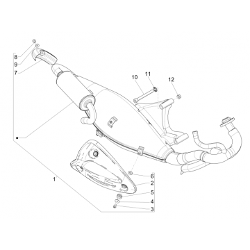 Uitlaat Piaggio Zip 50 SP 2-takt LC 2006-2013