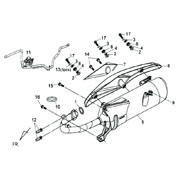 Uitlaat Sym Orbit II (WH8018P) white