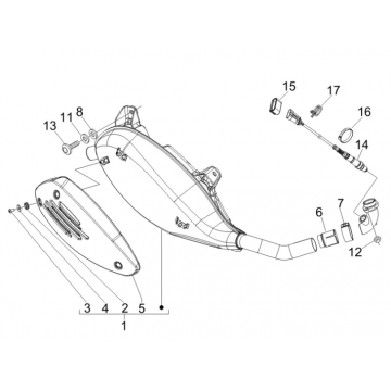 Uitlaat Vespa GTS 250 ie 2005-2009 (met ABS)