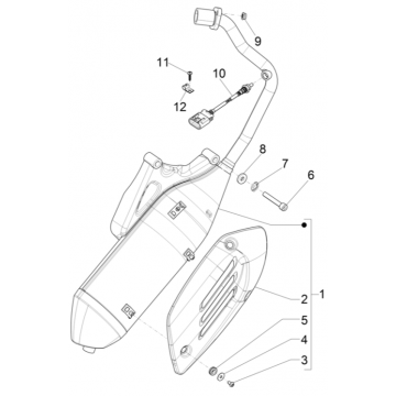 Uitlaat Vespa Sprint 125 3V IE ABS