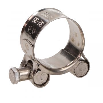 Uitlaatklem bocht 32-35mm (20mm) M6 RVS Silex