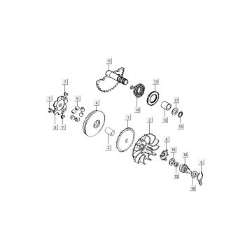 Variateur - Kickstarteras Kymco Grand Dink 2-takt antraciet