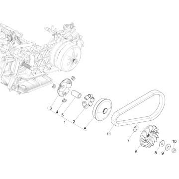 Variateur - V-snaar Piaggio Medley 125 IE ABS Euro 4 2016-2019