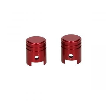 Ventieldop set zuigermodel rood aluminium (2 stuks) Tuning