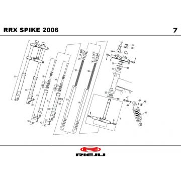 Voorvork - Balhoofdstel - Schokbreker Rieju Spike-x rood 2008 2-takt