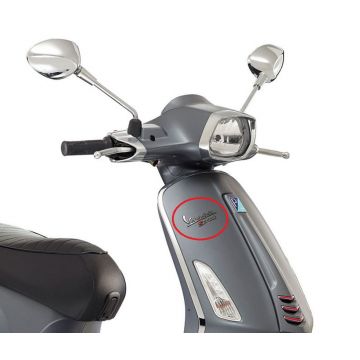 Sticker [Vespa] klein Vespa Primavera / LX / S aluminium (Piaggio origineel 656219)