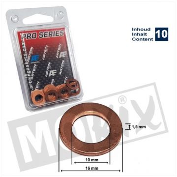 Koper ring 10x16x1.5 Artein Pro-series 10 stuks
