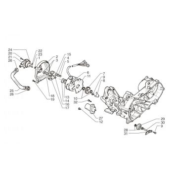 Ontsteking - Stator - Vliegwiel - Startmotor Beta Ark 50 2-takt LC zilver cosmo 2004