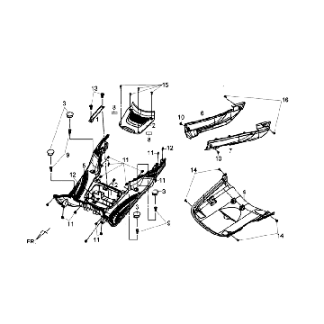 Voetplaat Framebekleding Sym Fiddle III (BR497U) matt brown