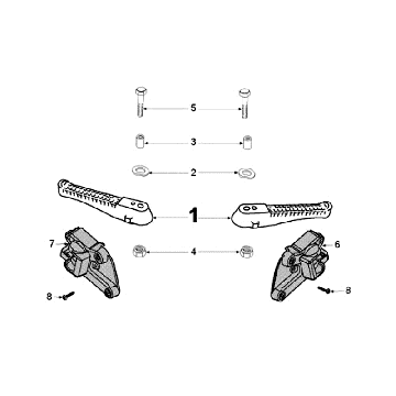 Voetsteunen Peugeot Jet Force 50 2-takt LC Injectie Rood