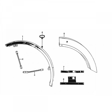 Voorspatbord - Achterspatbord Zundapp KS 50 530-010, 011, 500 en 510