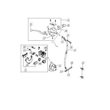Remcilinder - Remhevel - Remleiding Kymco Delivery 4-takt zwart