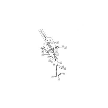 Remcilinder - Remhevel - Remleiding Kymco Super9 50 2-takt AC nieuw model zilver - zwart