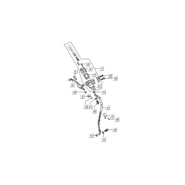 Remcilinder - Remhevel - Remleiding Kymco Super9 50 2-takt AC oud model matzwart rood